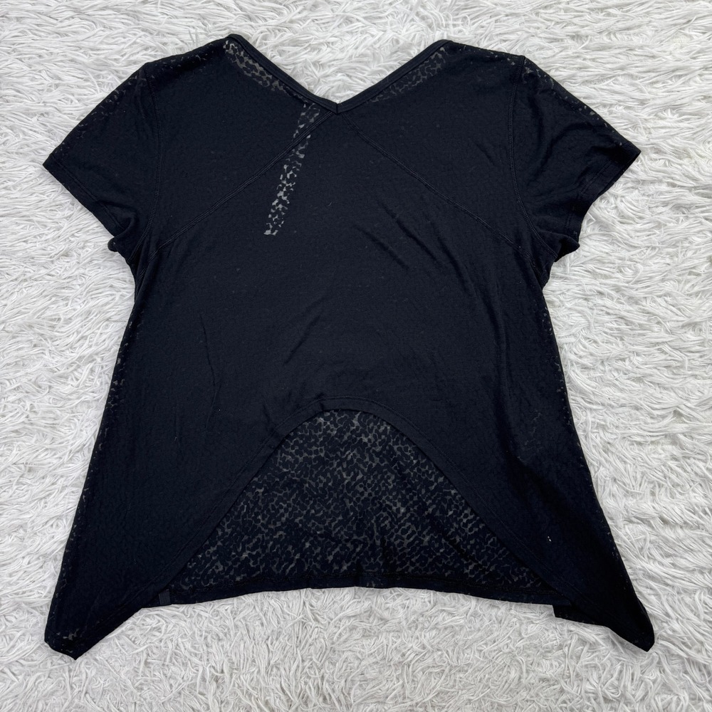 Lululemon Shirt Womens 2 Black Loop Around Tee Lightweight Breathable Yoga Loose - Picture 4 of 8